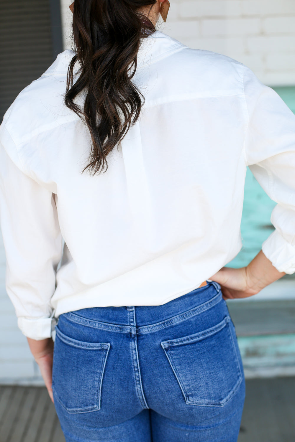 Galina Relaxed Fit Long Sleeve White Button Up