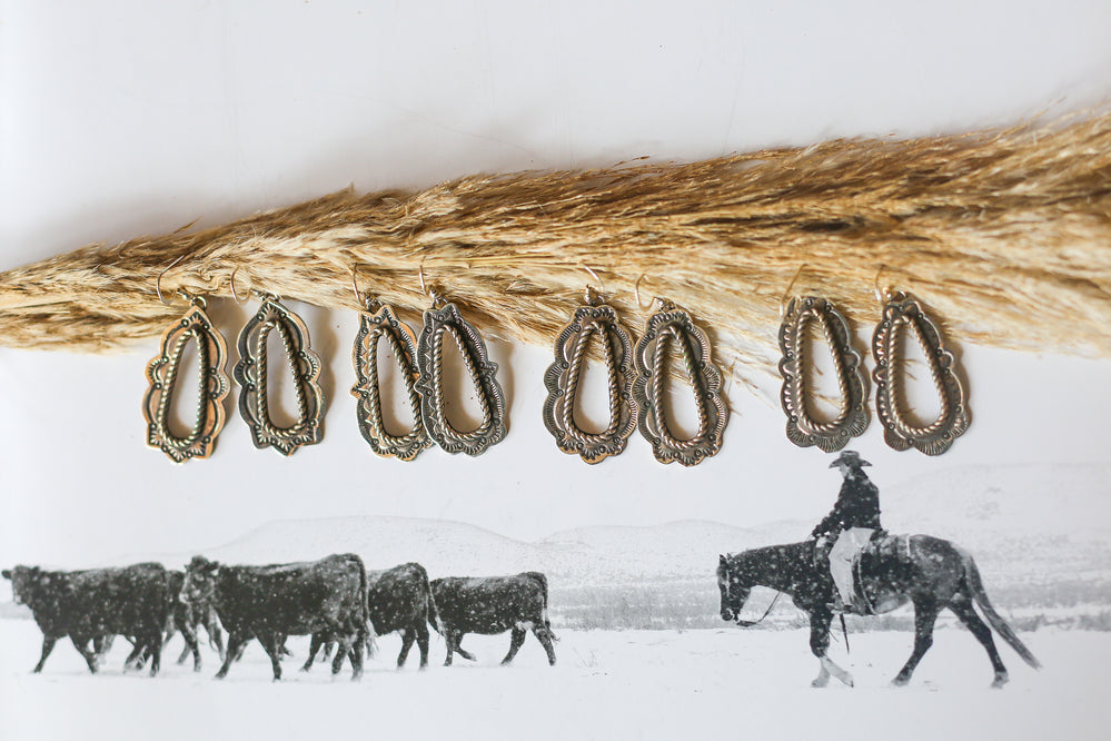 Geraldine Oval Dangle Rope Earrings