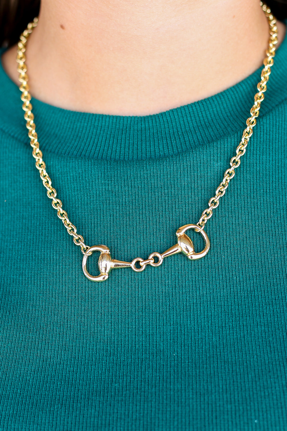 Gold Plated Snaffle Bit Necklace