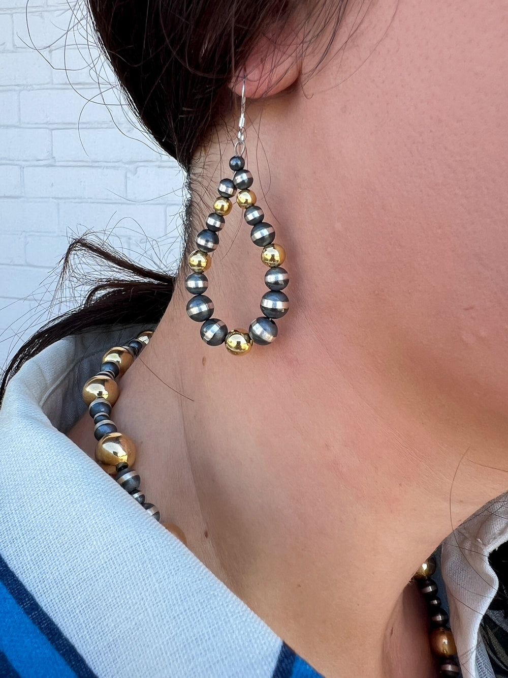 Golden Mix Teardrop Earrings 1.0