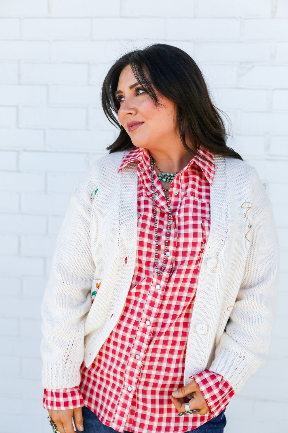 Gone Roping Ivory Cardi