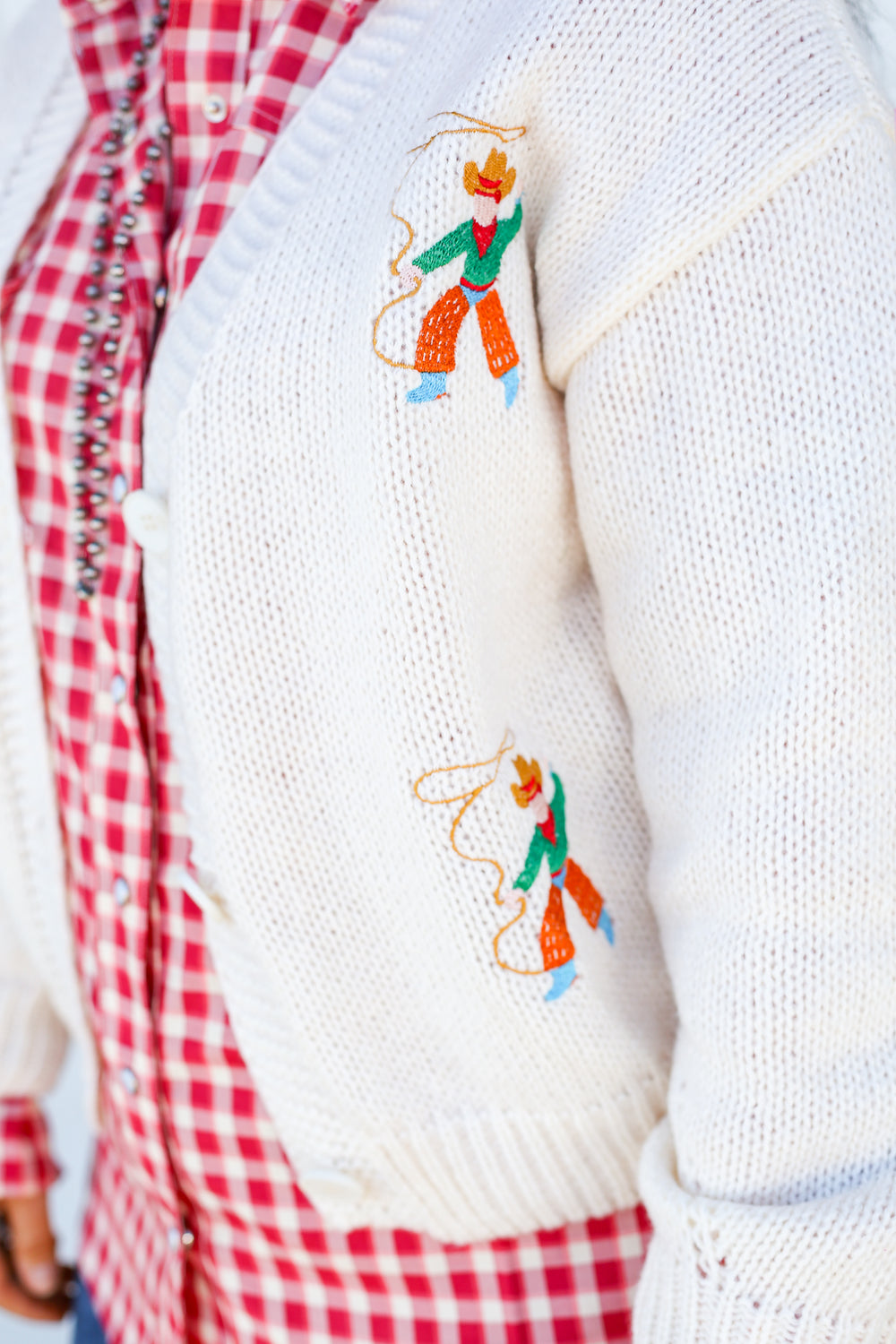 Gone Roping Ivory Cardi
