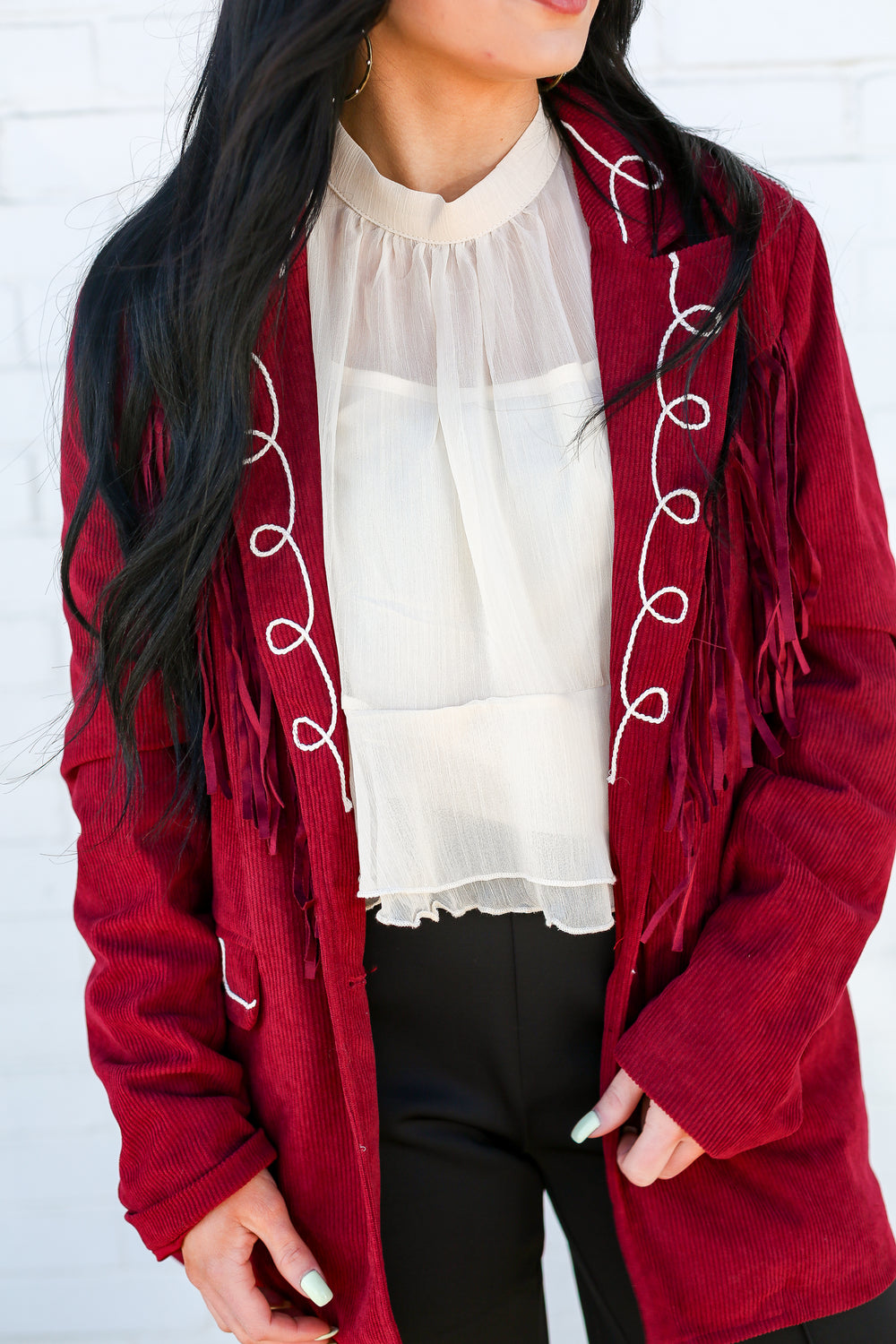 Gone Roping Wine Blazer