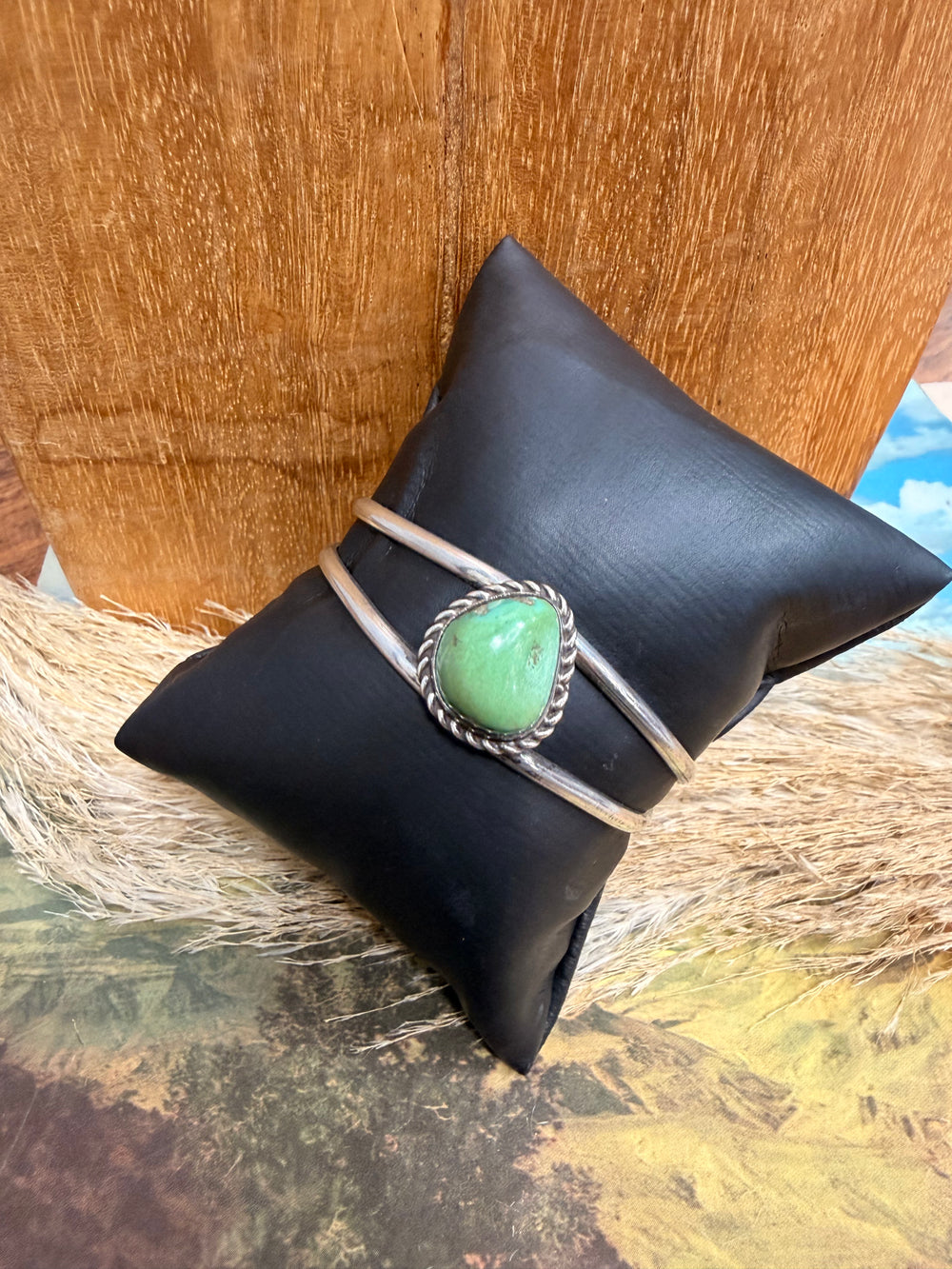 Green Stone Stacker Cuff