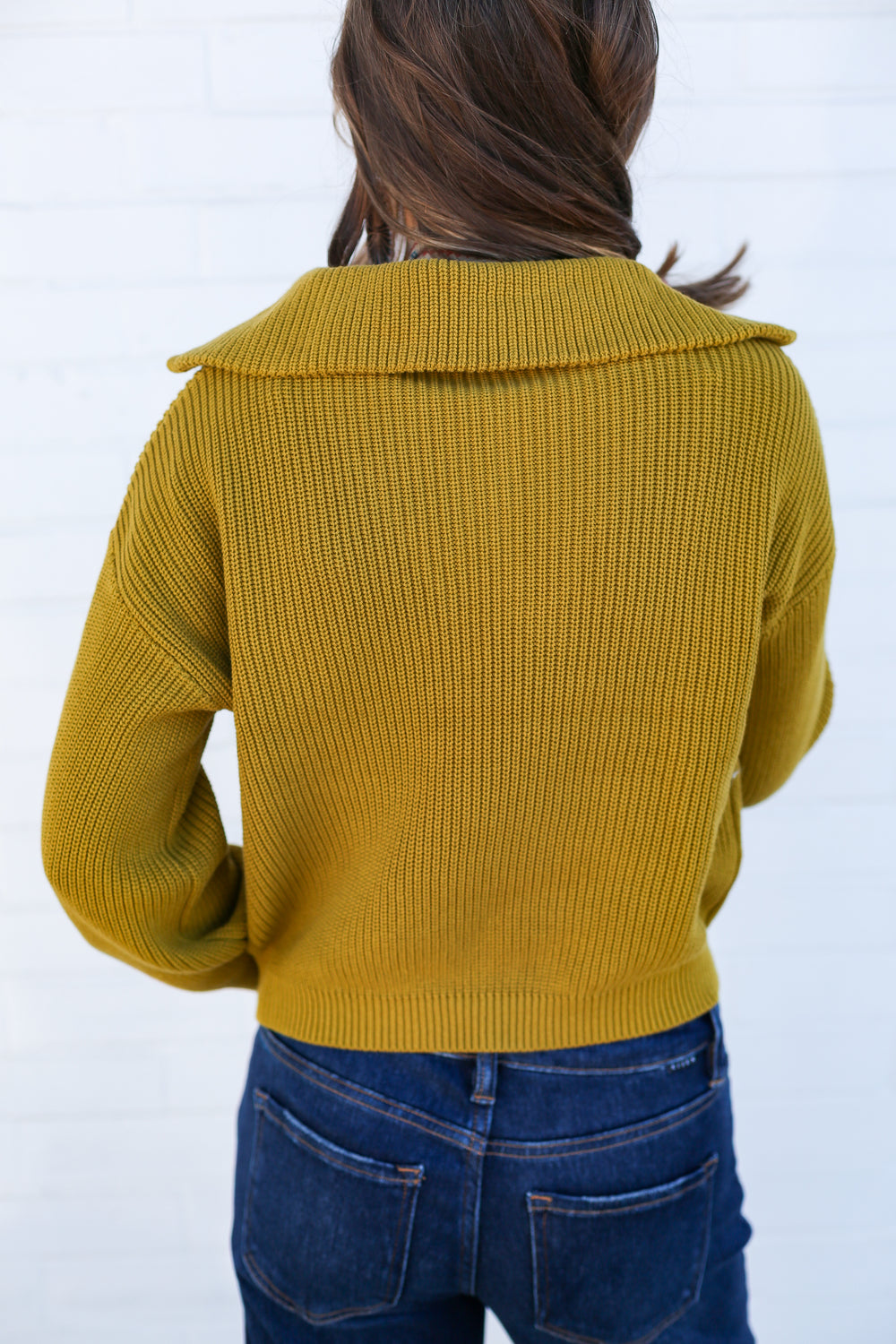 Green Zippered Turtleneck Sweatshirt