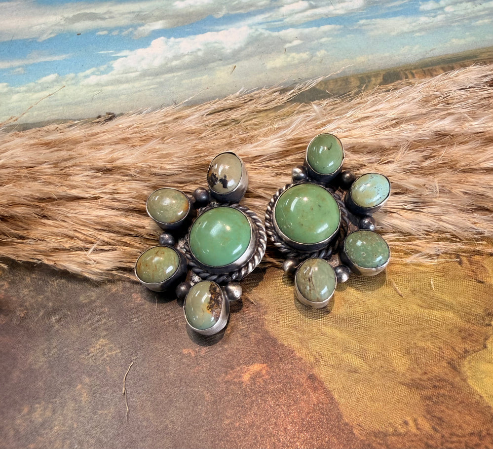 Greenley 5 Stone Cluster Earrings