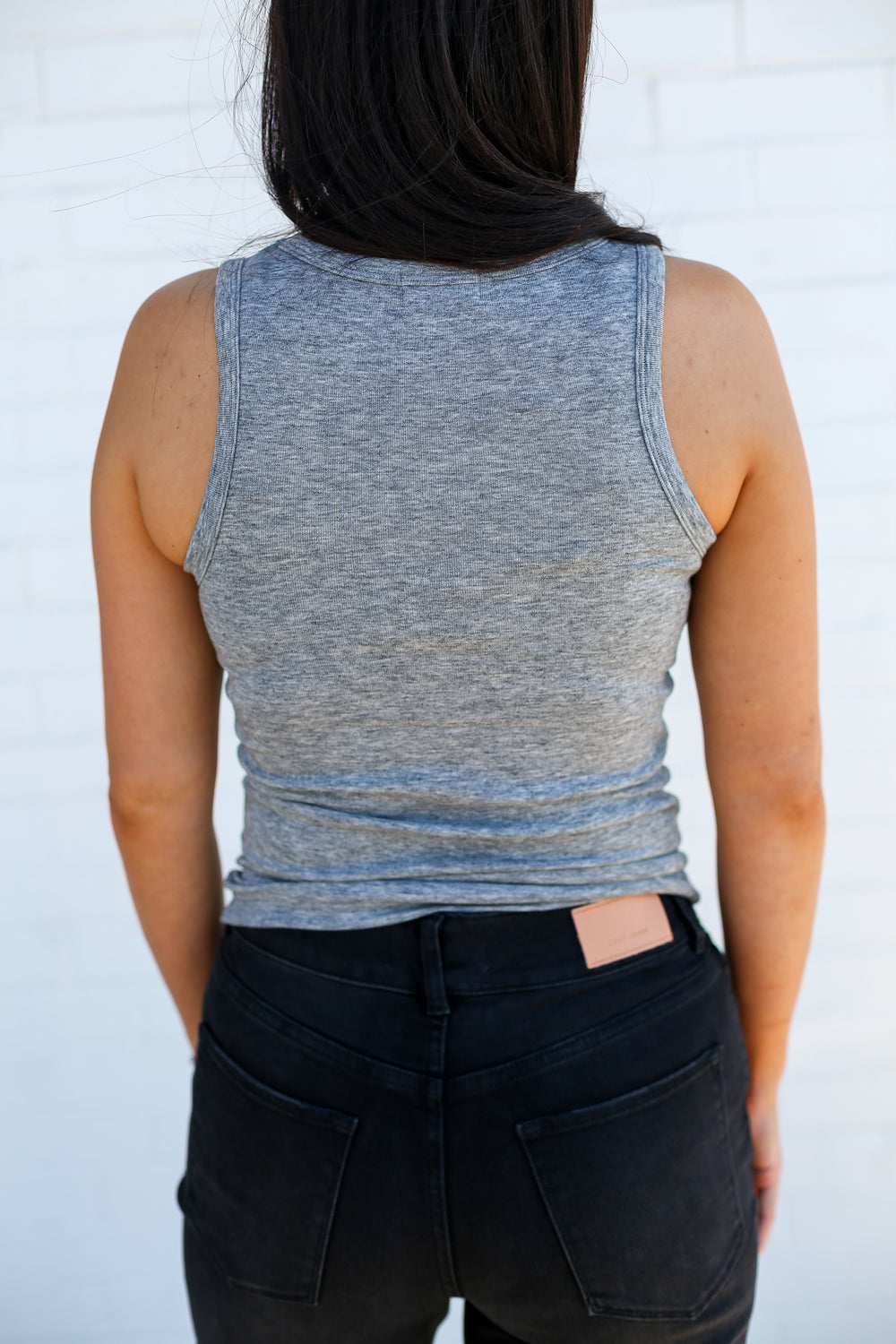 Grey Cloud Knitted Basic Tank Top