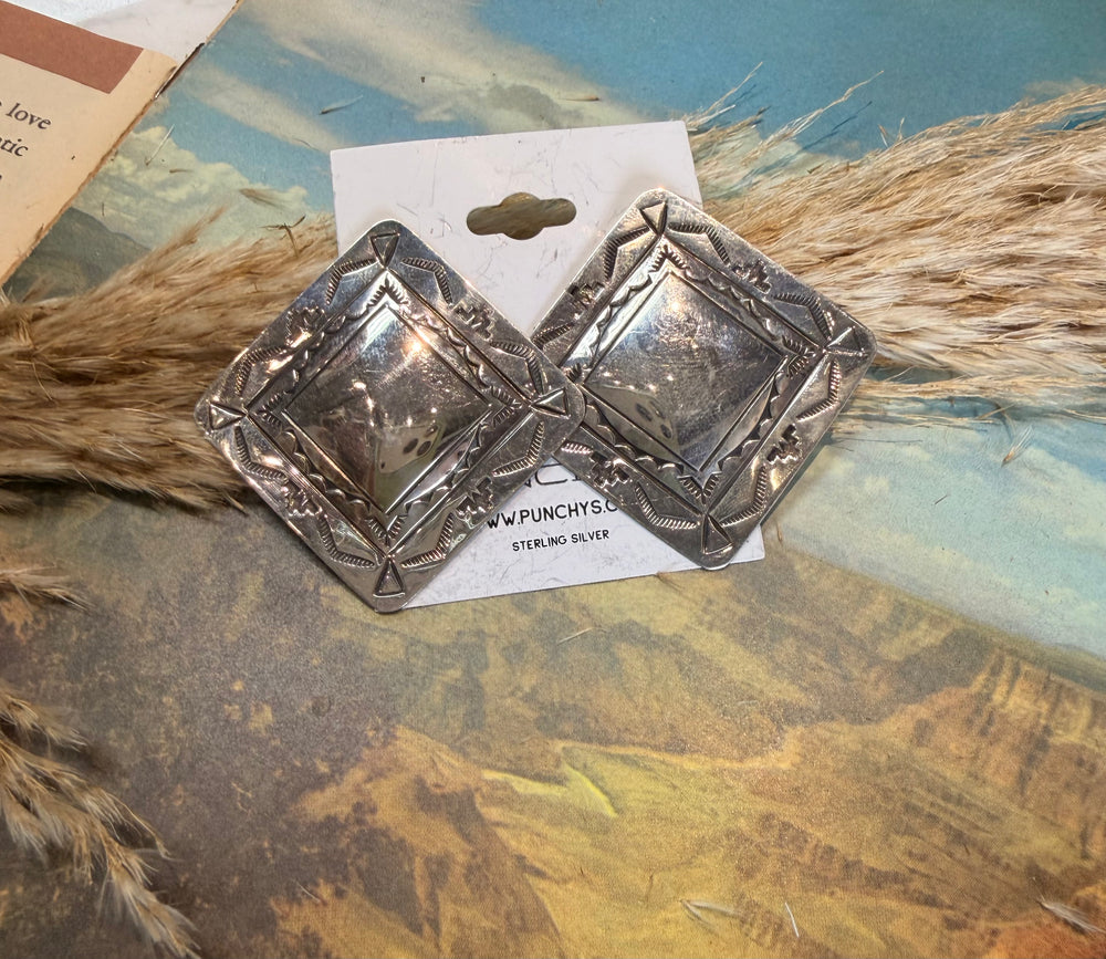 H. Joe Diamond Stamped Earring 4.0