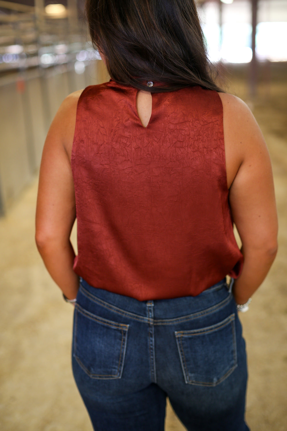 Harlow Halter Neck Rust Blouse