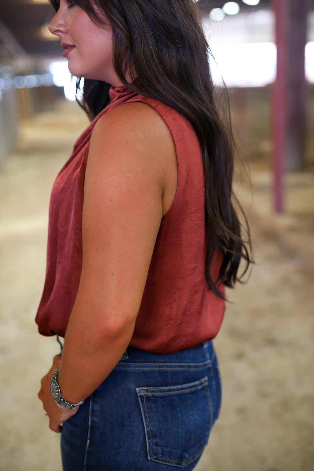 Harlow Halter Neck Rust Blouse