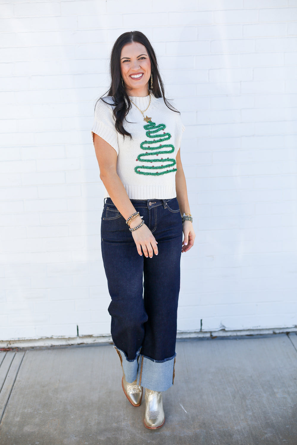 Holly Jolly Sleeveless Knit Sweater