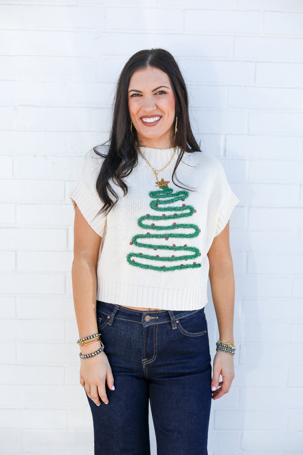 Holly Jolly Sleeveless Knit Sweater