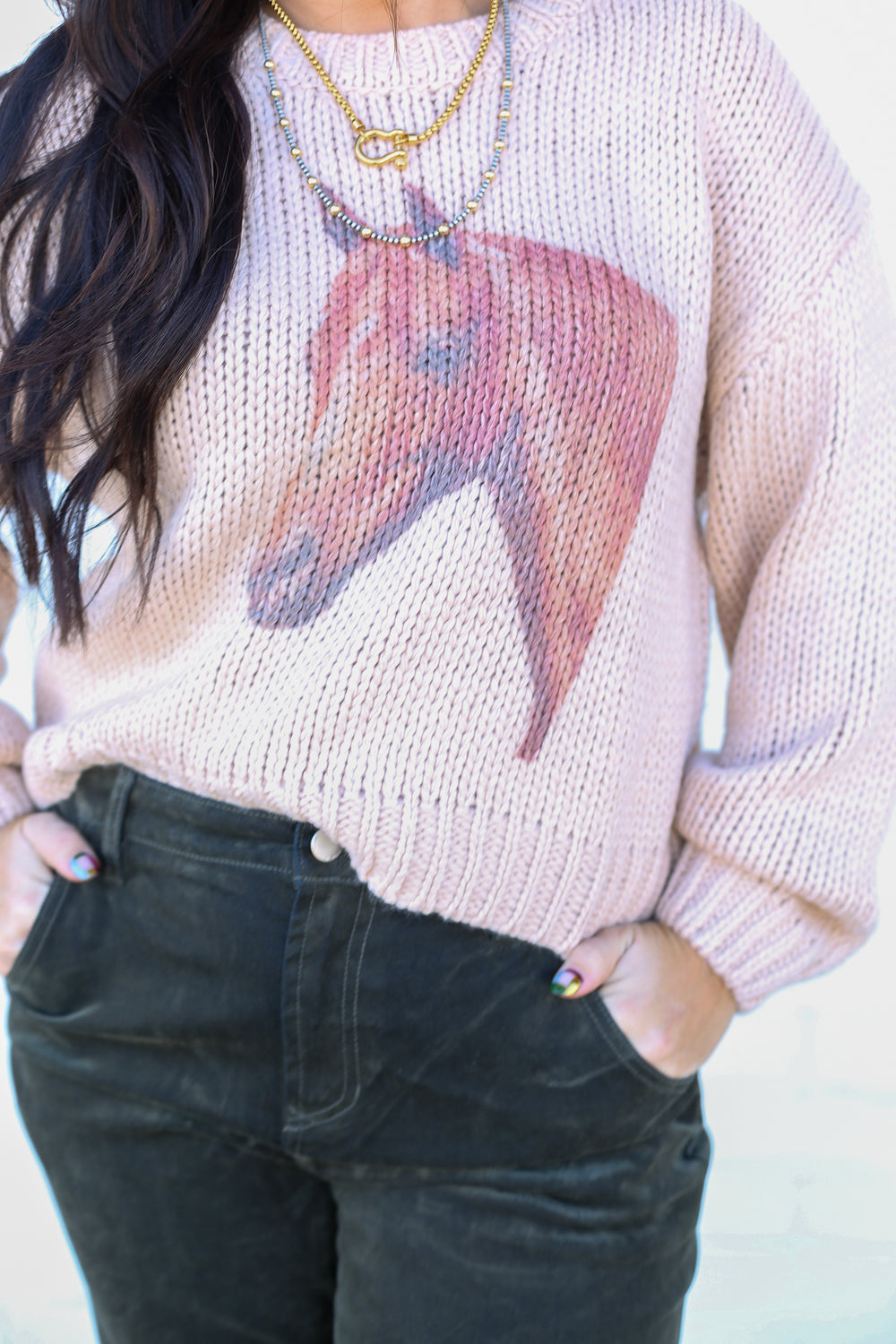 Horsing Around Crew Neck Sweater