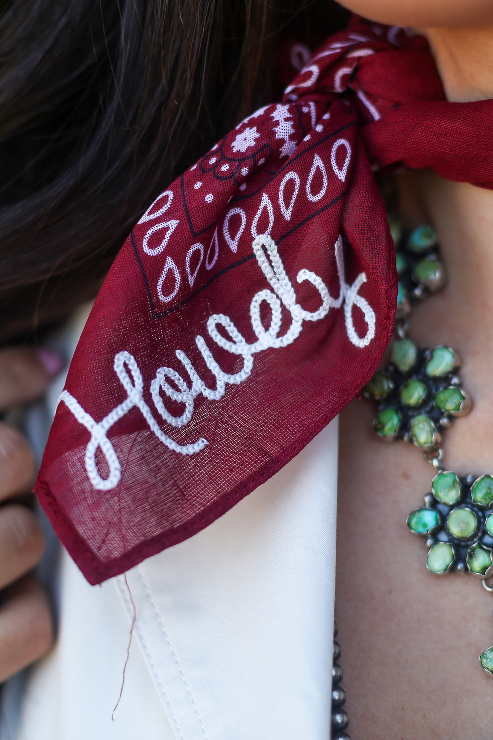 Howdy Chain Embroidered Neckerchief
