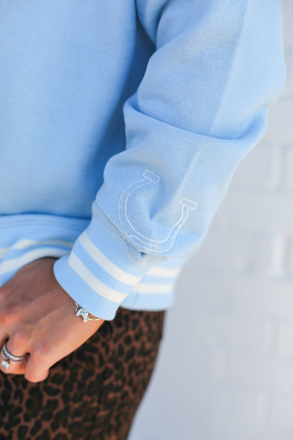 Howdy Embroidery Blue Sweatshirt