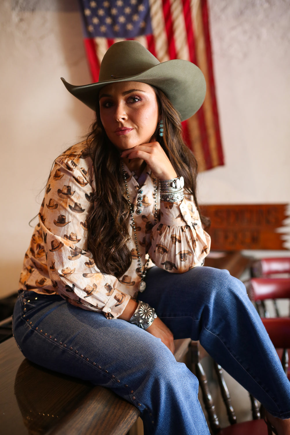 Howdy Hats Button Down Blouse