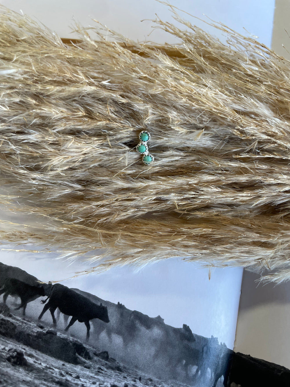 3 Stone Turquoise Earring