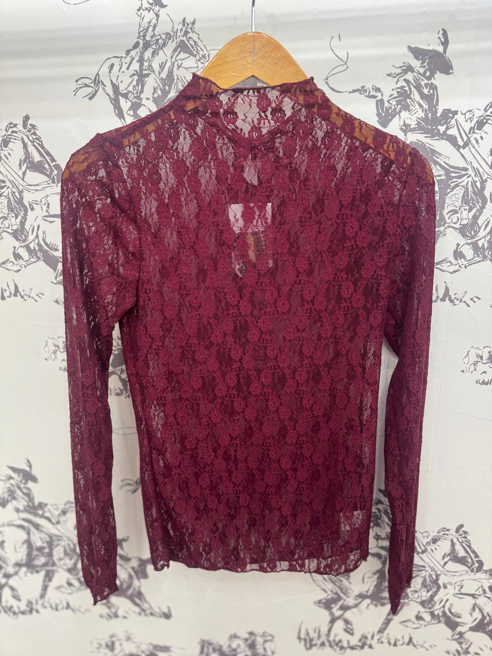 The Macey Wine Mesh Top