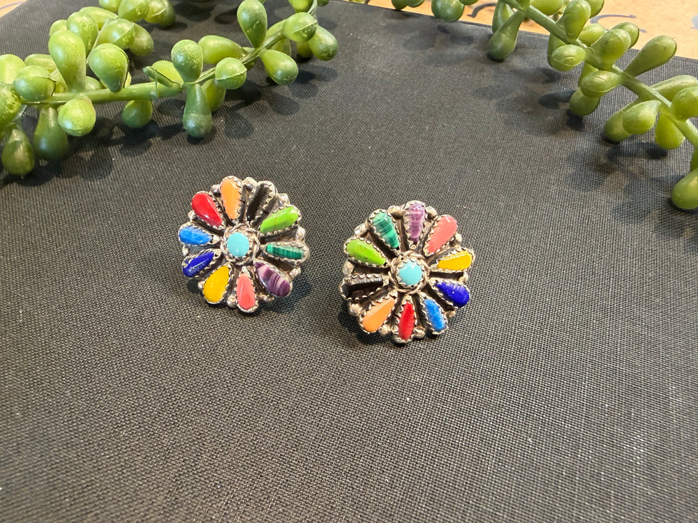 MB Multi Color Flower Cluster Earring