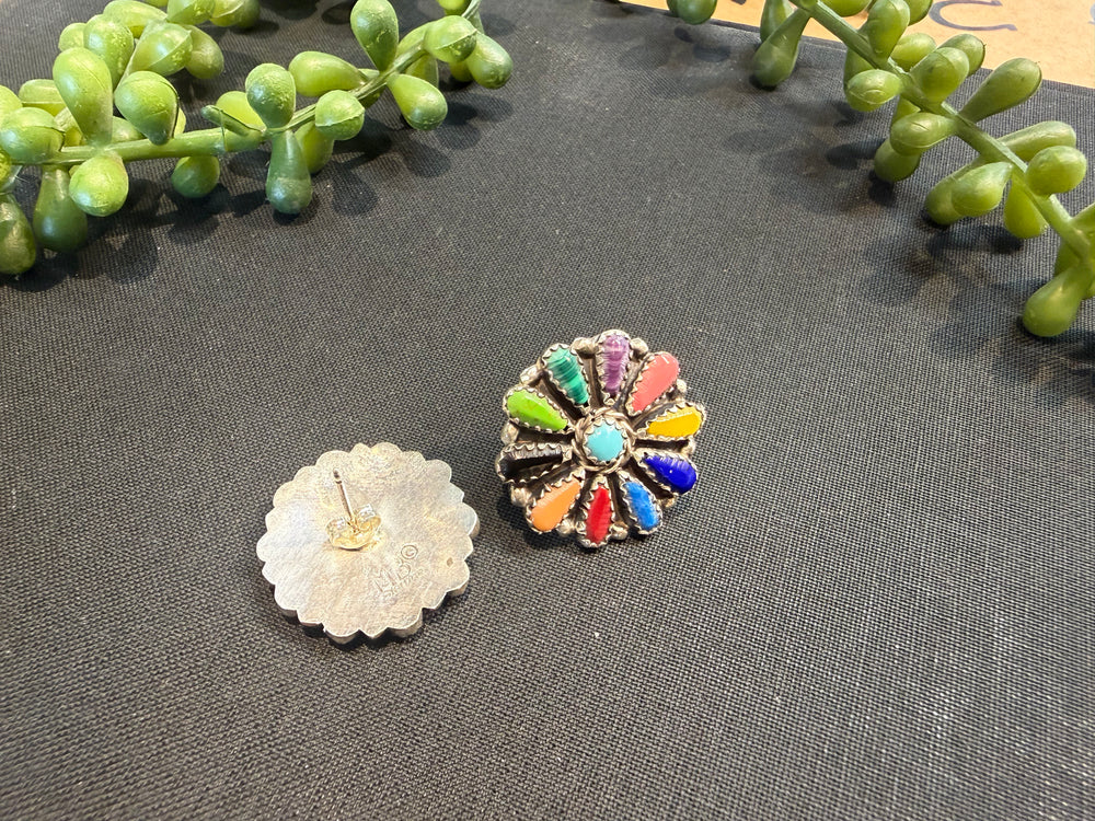 MB Multi Color Flower Cluster Earring