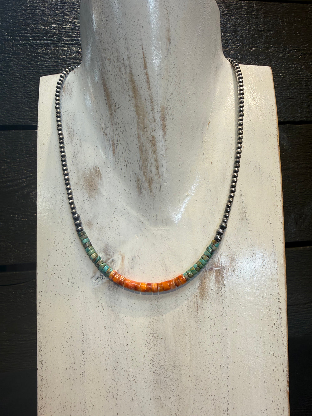 16 inch Sunrise Rolled Turquoise Necklace