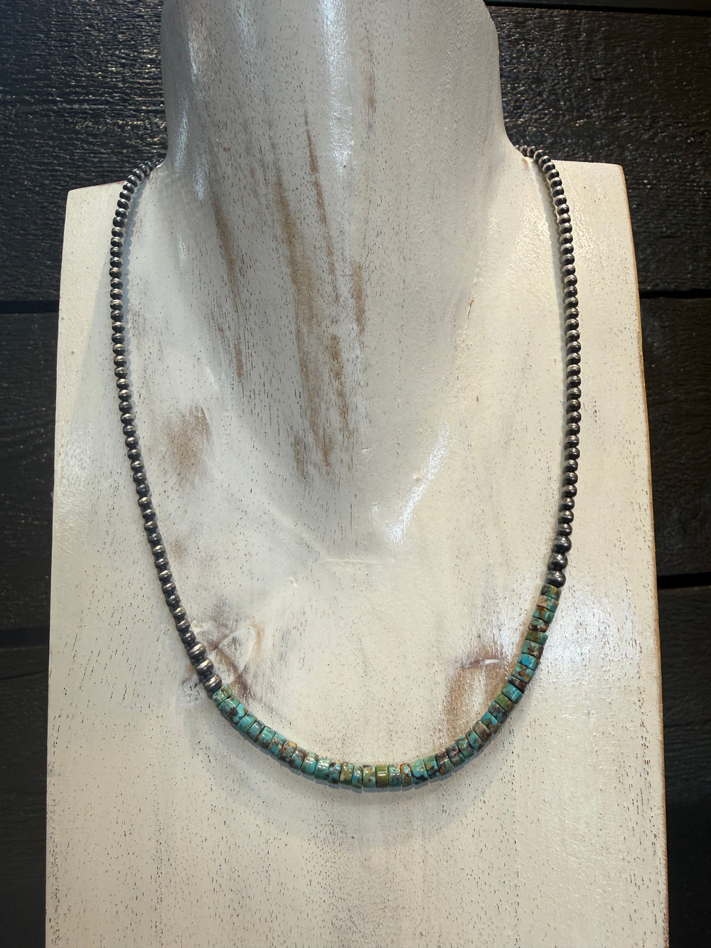 16 inch Mixed Rolled Turquoise Necklace