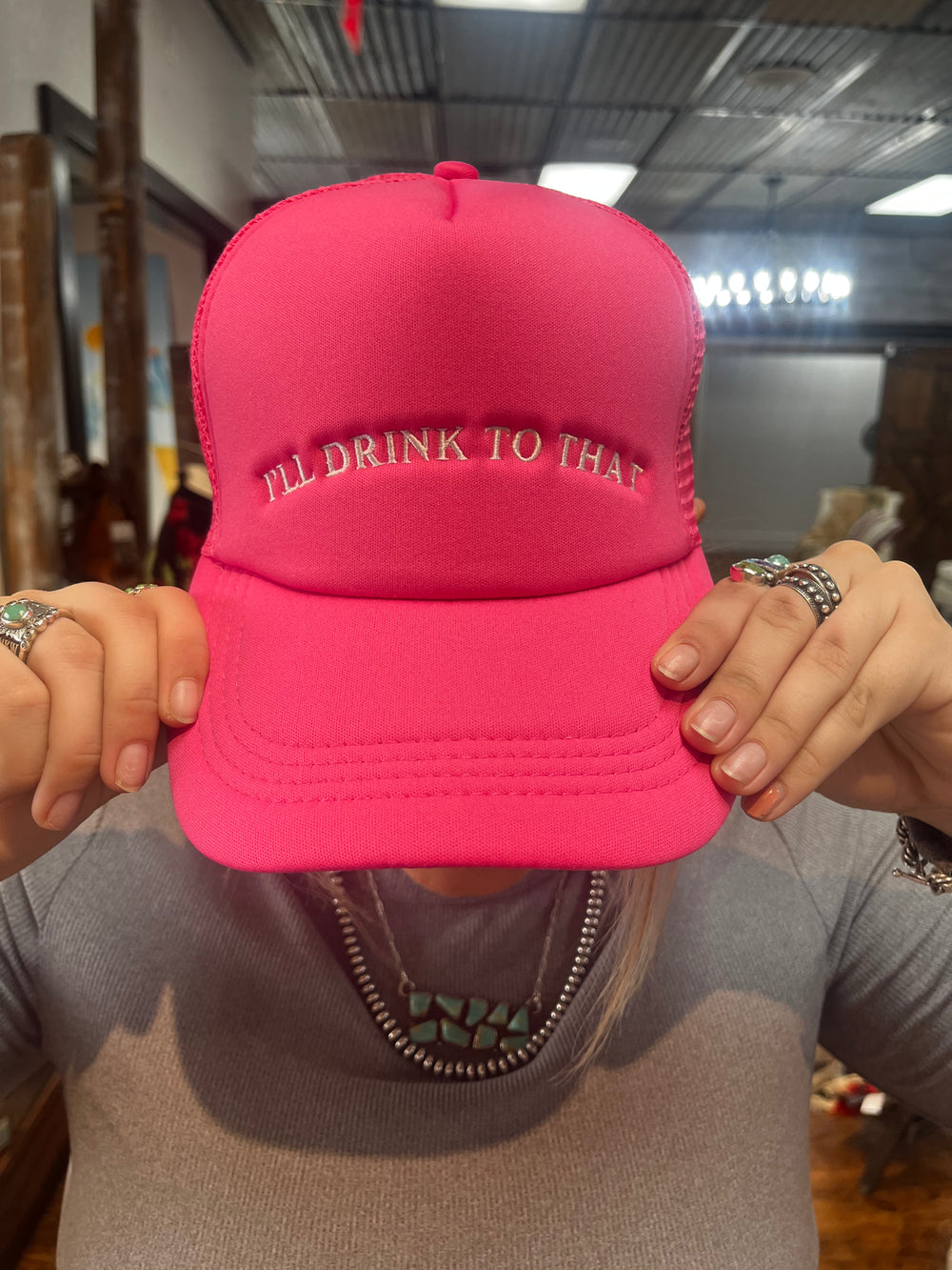 Hot Pink I'll Drink To That Trucker Hat