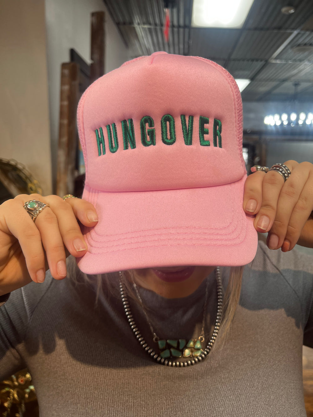 Pink Hungover Trucker Hat