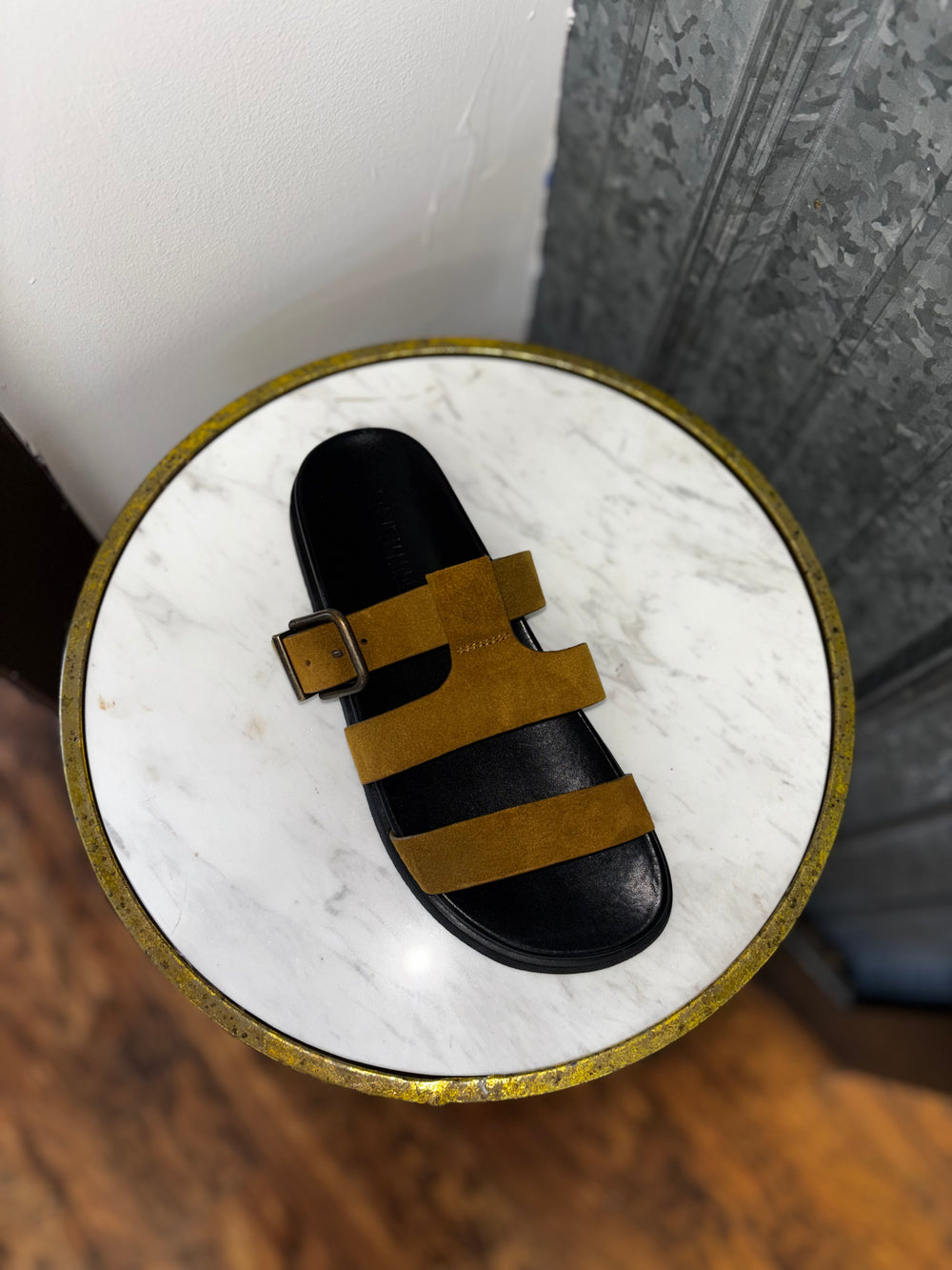 Olive Suede Slide