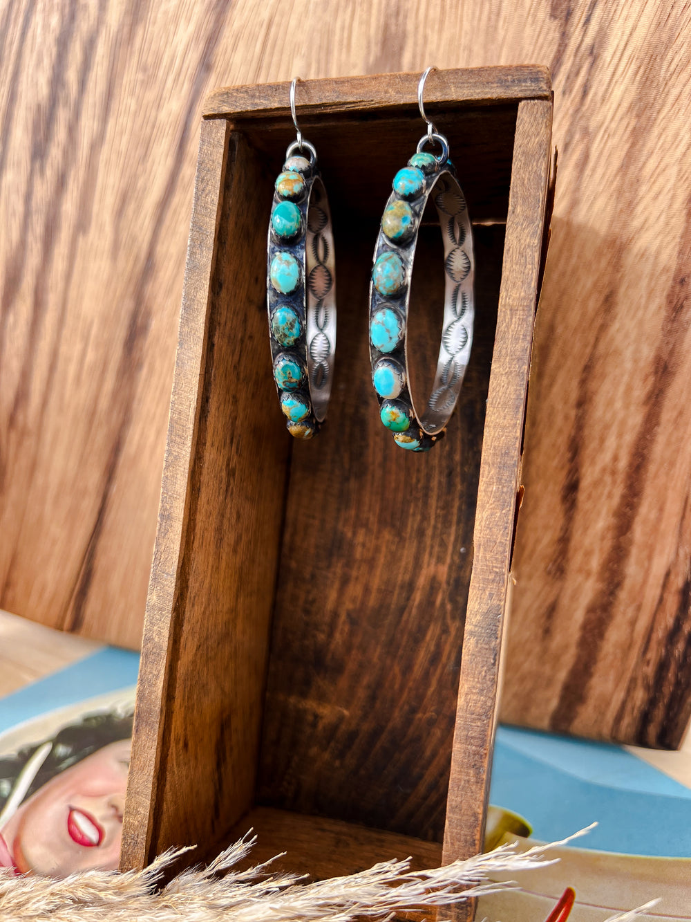 Billings Turquoise Hoop Earrings