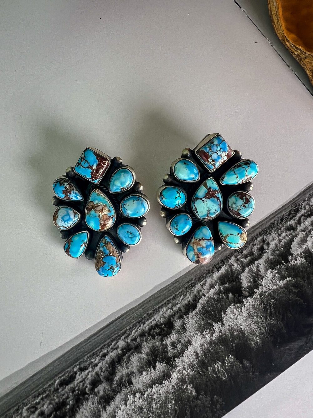 Diamond Golden Hills Cluster Earring