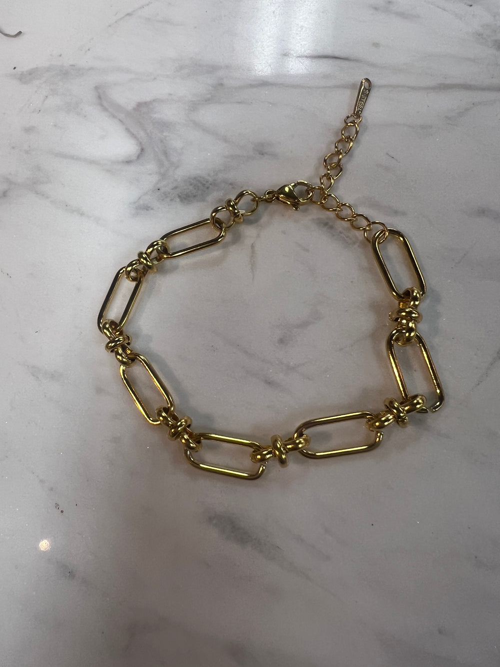 Large Oval Link 18k Gold Plate Bracelet