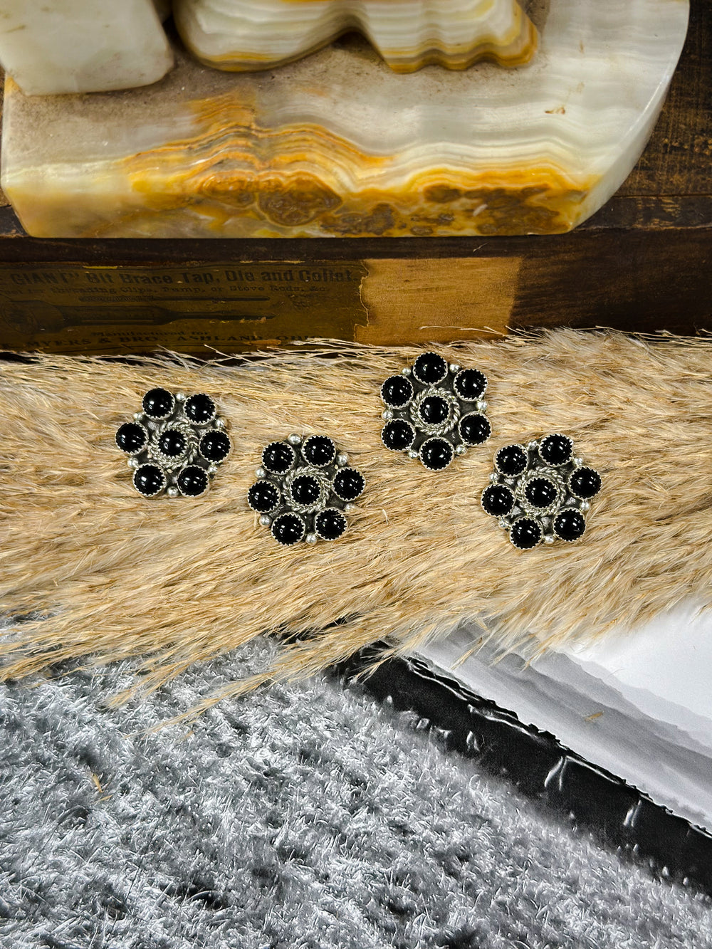 The Black Onyx Dot Earrings