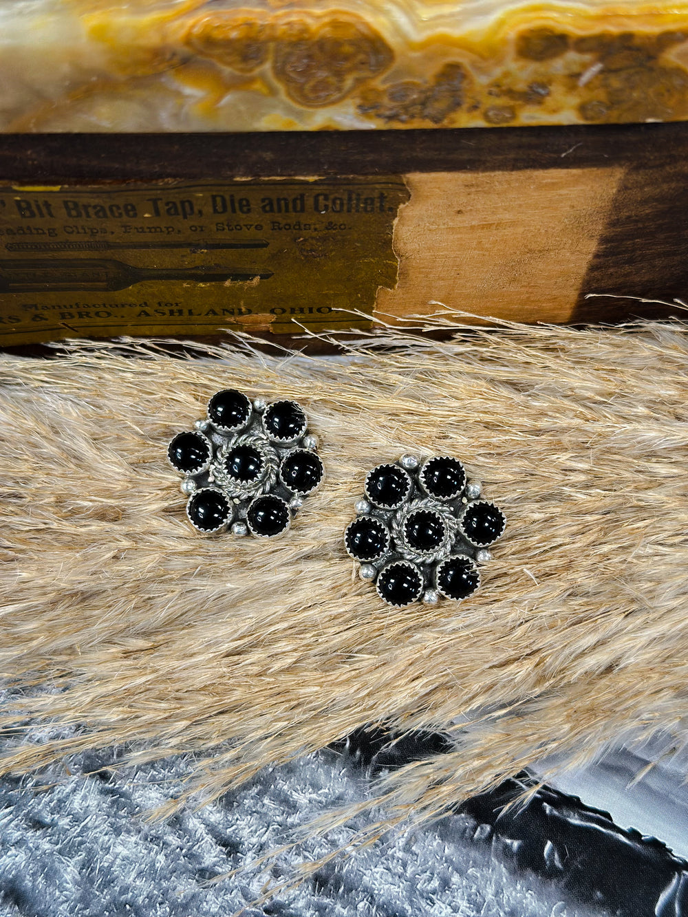 The Black Onyx Dot Earrings