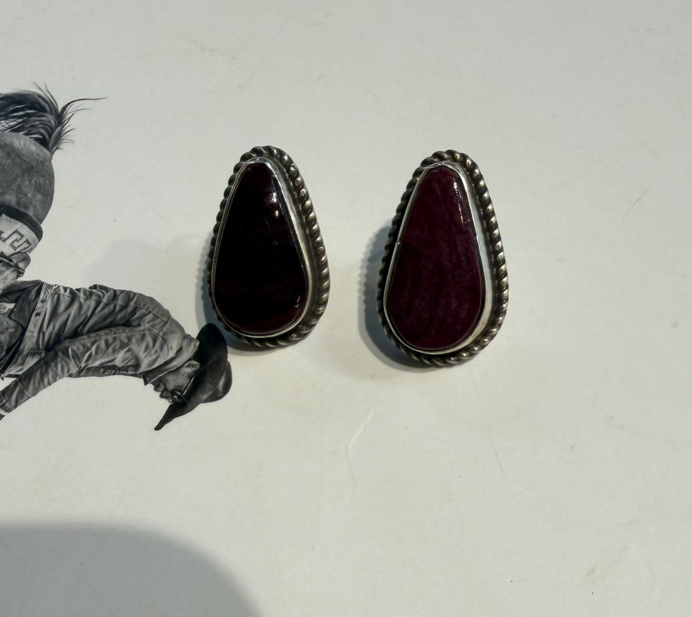 L Kee Purple Spiny Tear Drop Earring