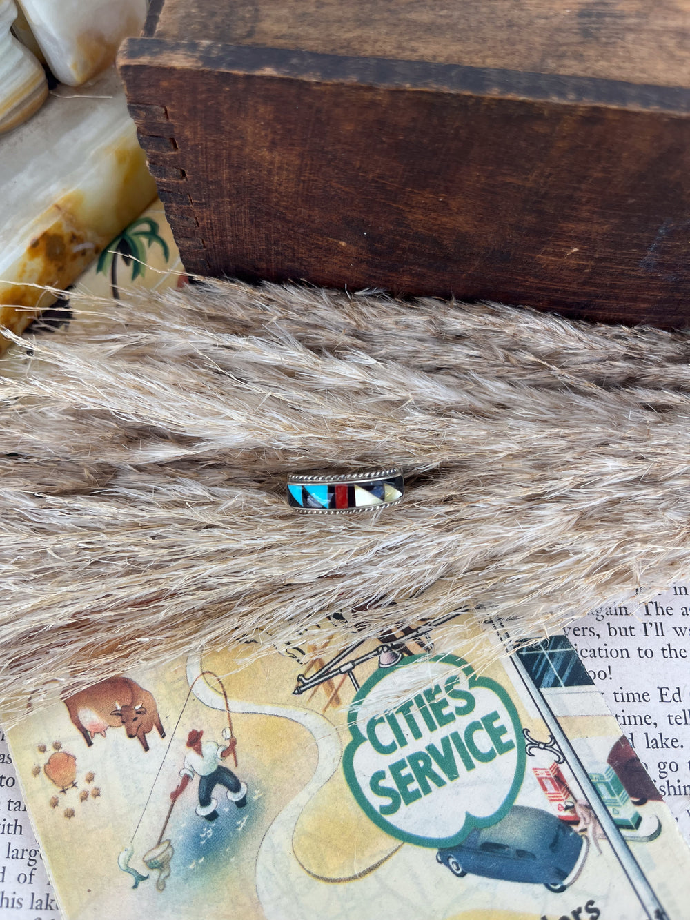 Size 9 Kayo Turquoise Inlay Ring