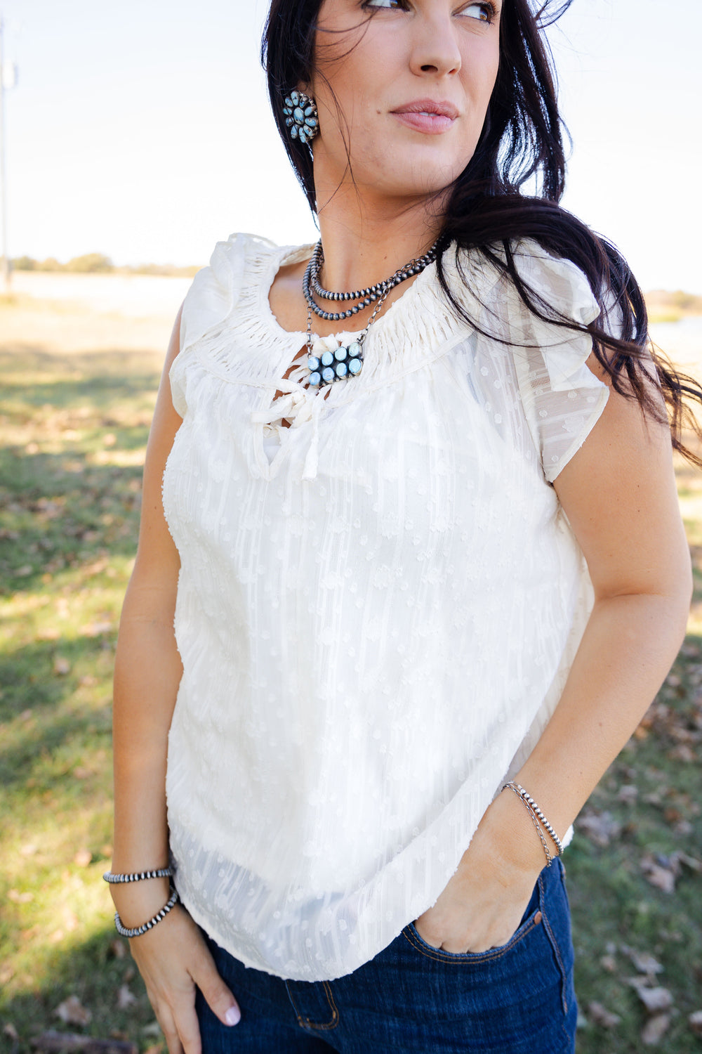 Ivory Textured Blouse