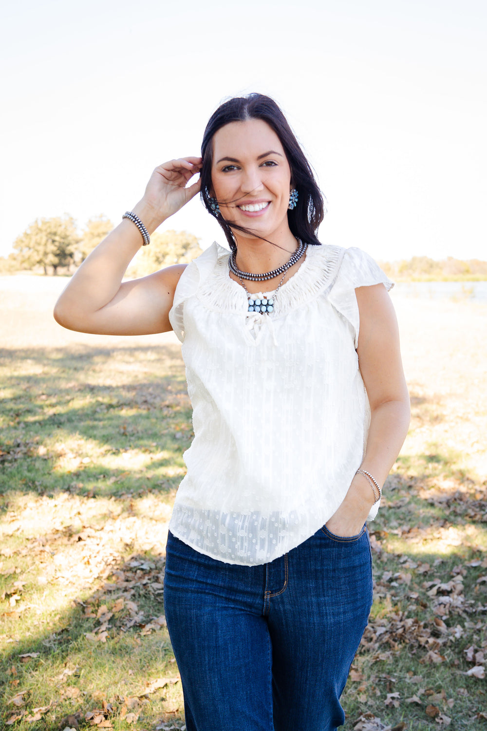 Ivory Textured Blouse