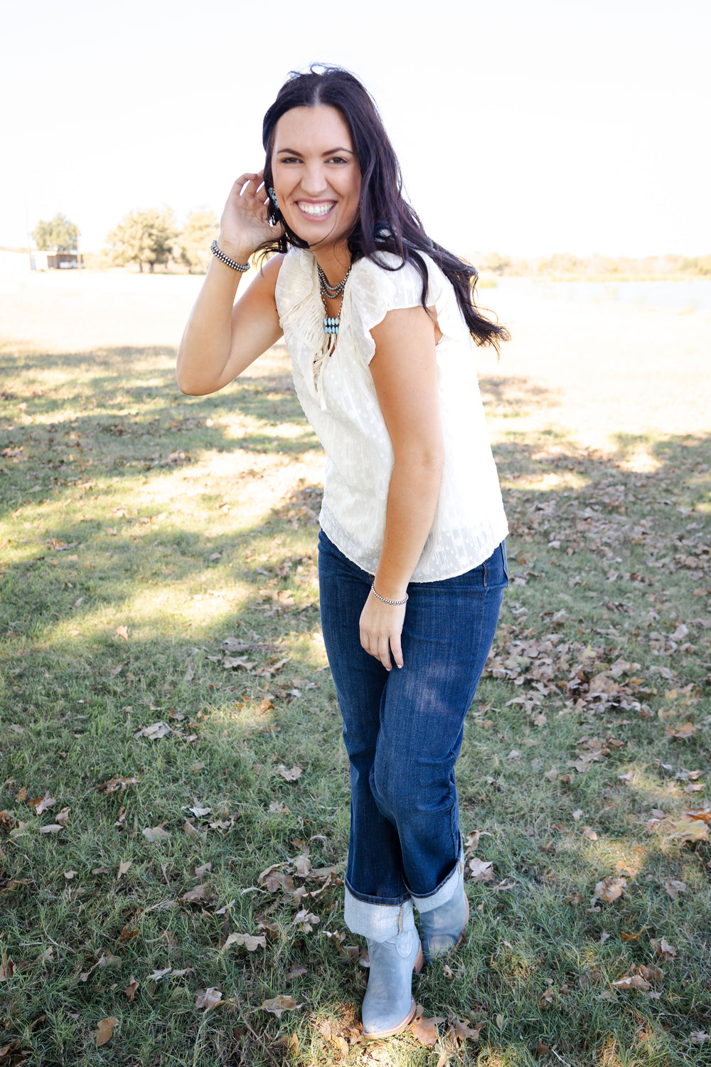 Ivory Textured Blouse