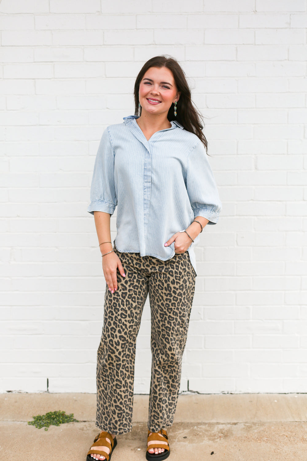 Indigo Pinstripe Blouse