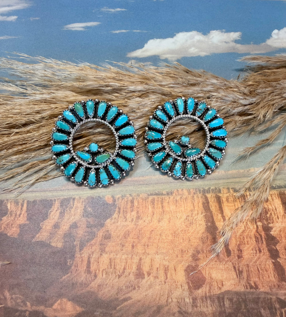Infinity Detailed Turquoise Earrings