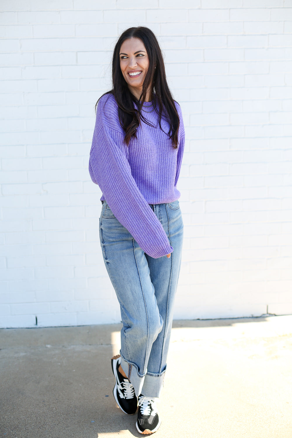 Iris Purple Knitted Long Sleeve Sweater