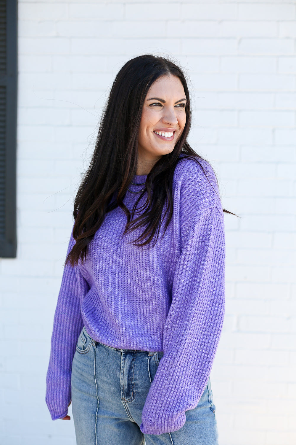 Iris Purple Knitted Long Sleeve Sweater