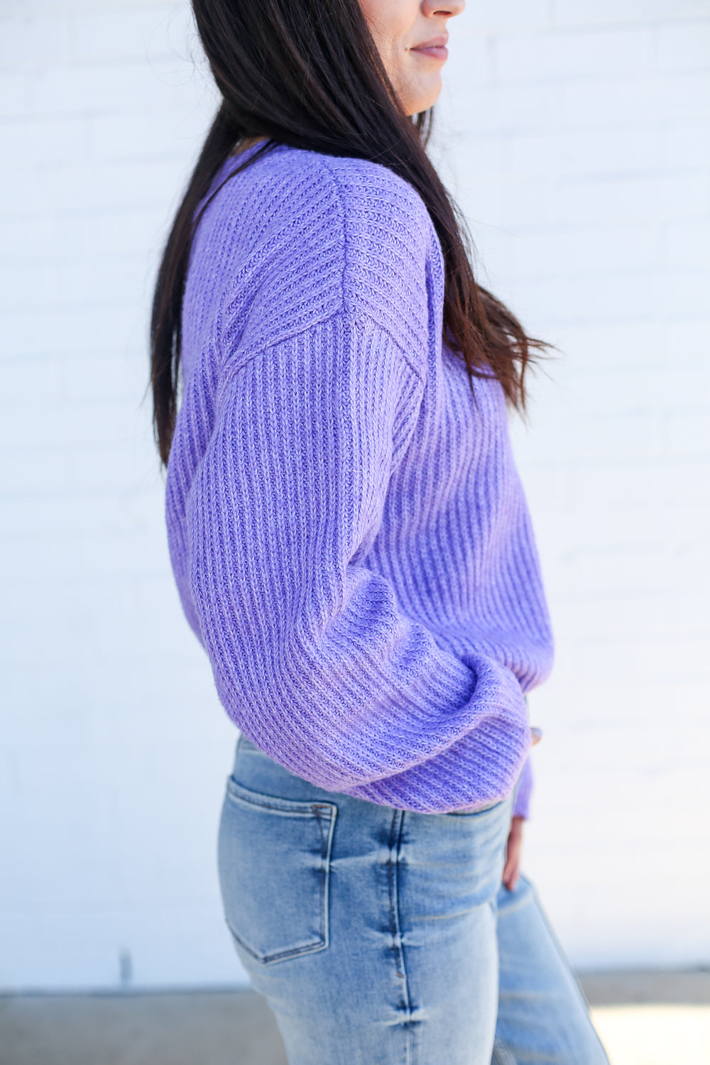 Iris Purple Knitted Long Sleeve Sweater