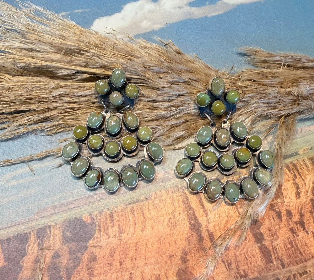 Jetta Green Chandelier Earrings