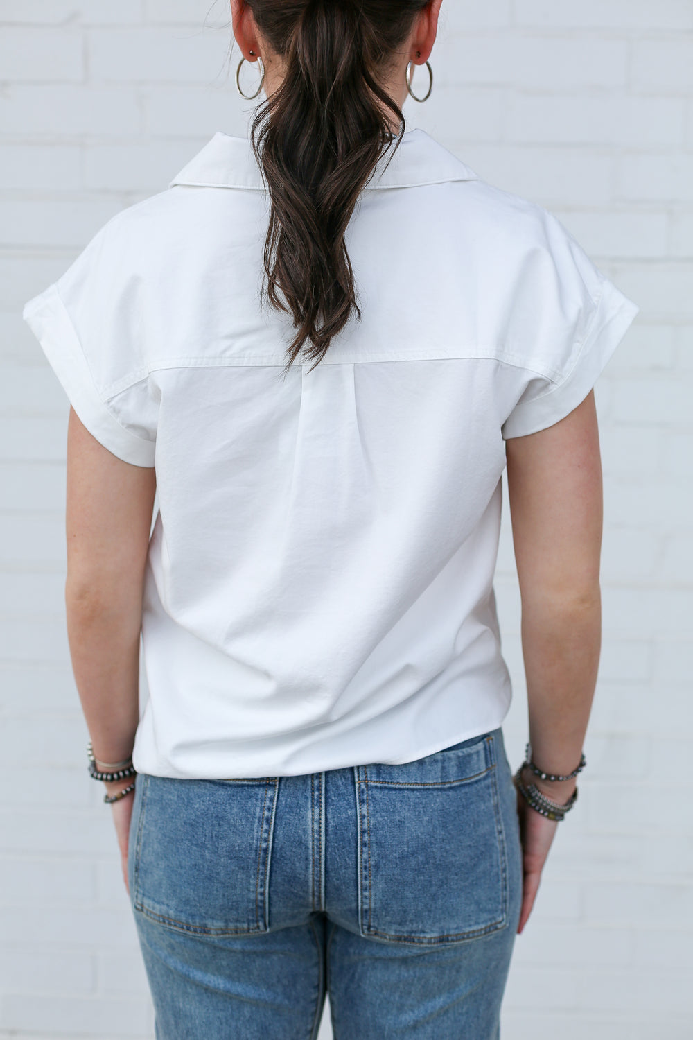 Katelynn White Mineral Washed Blouse