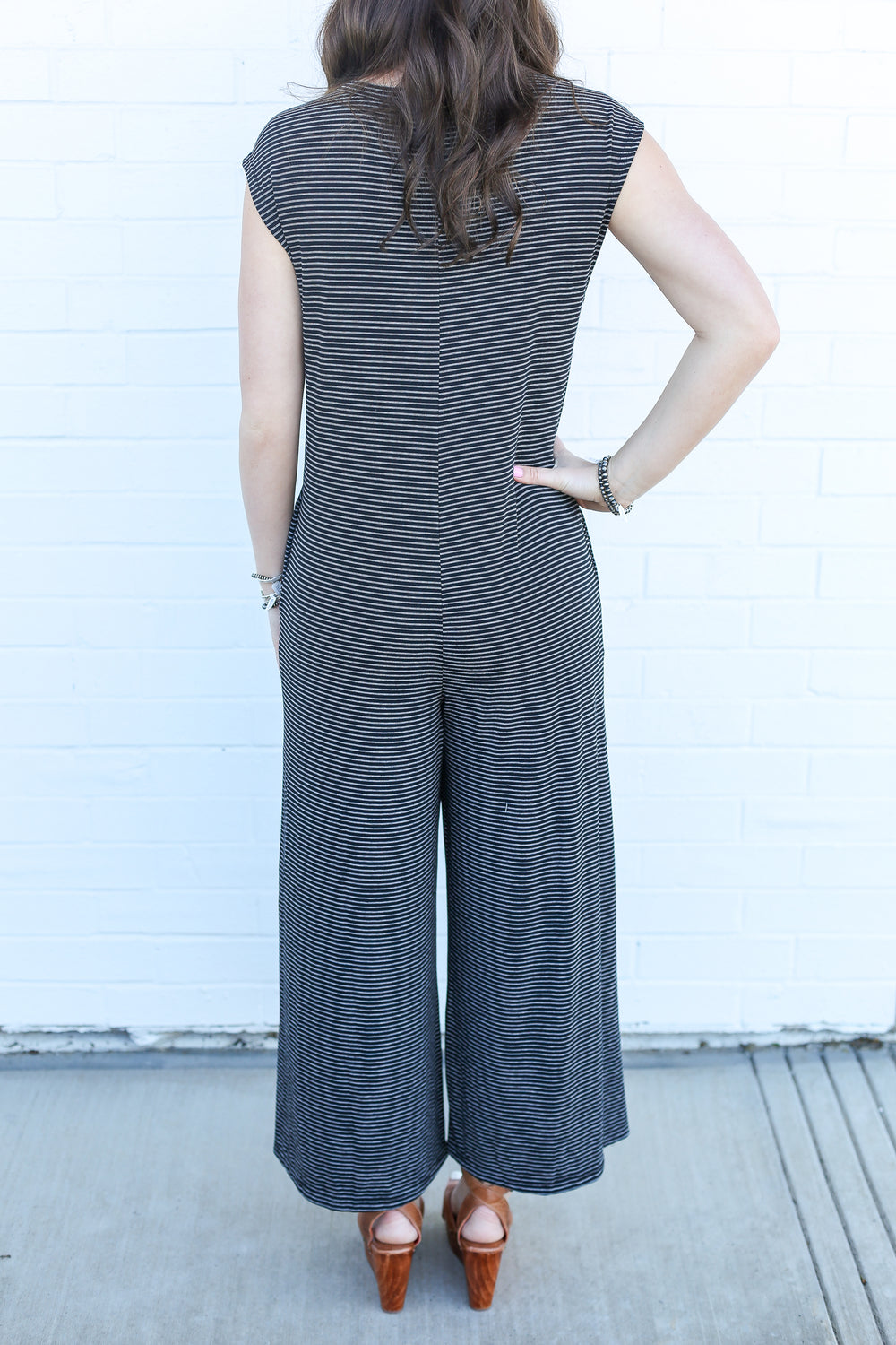 Kathy Black Pinstripe Jumpsuit