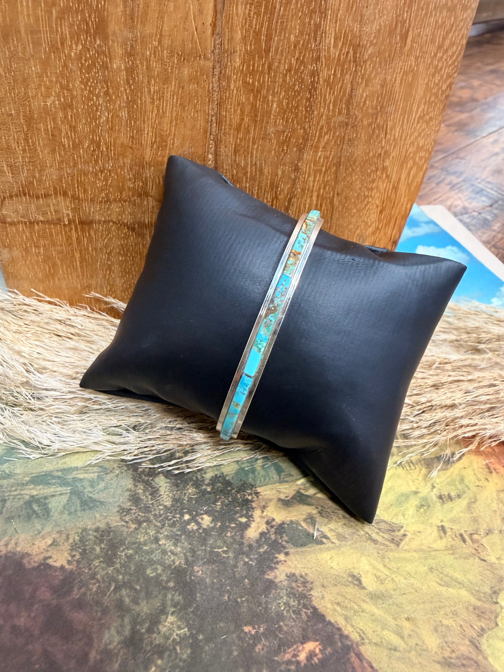 Kingman Inlay Turquoise Stacker Cuff 2.0