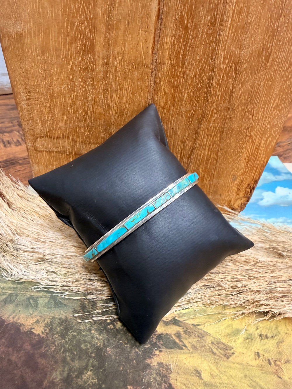 Kingman Inlay Turquoise Stacker Cuff 3.0
