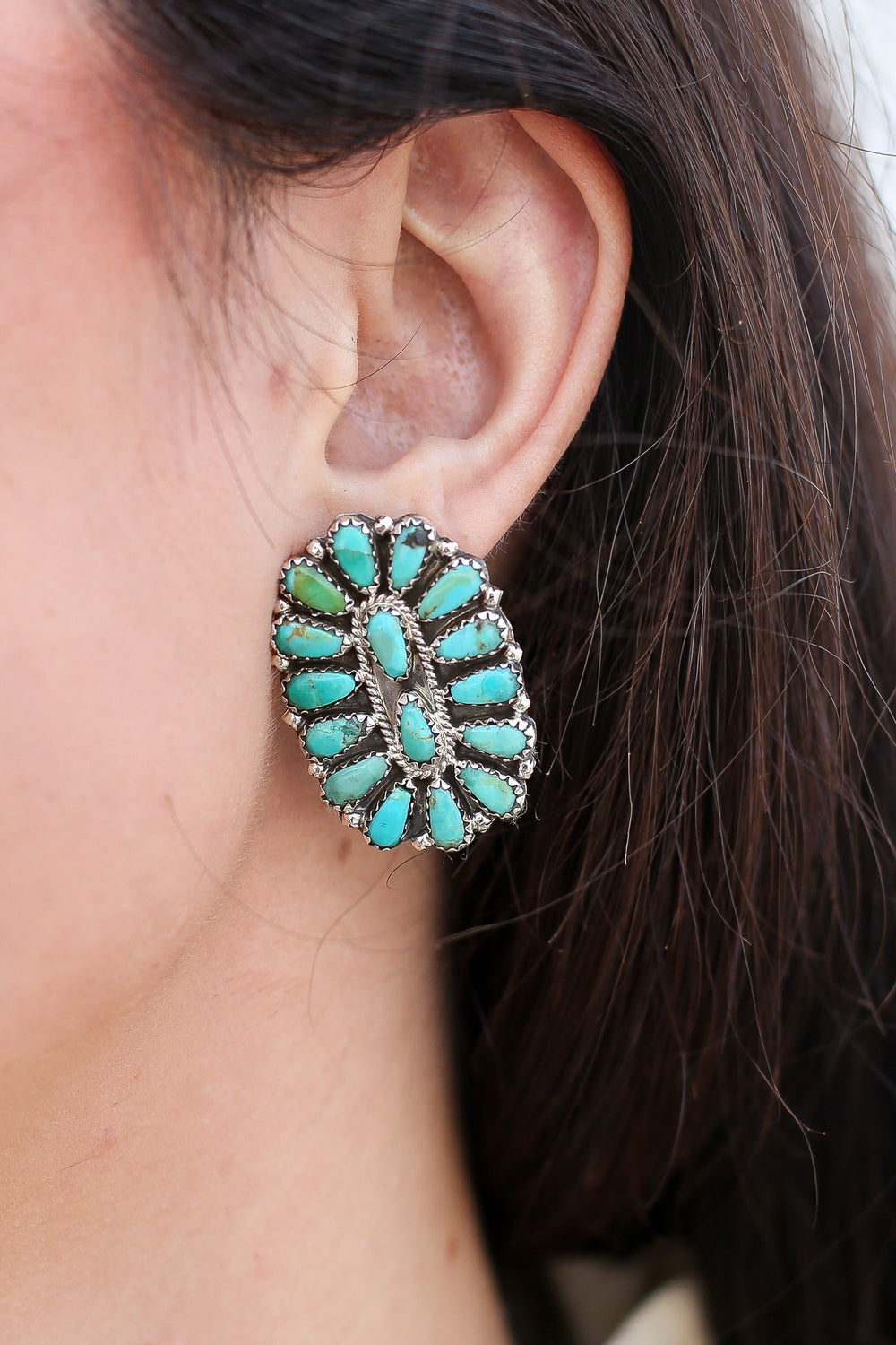 Kingman Oval Cluster Earring